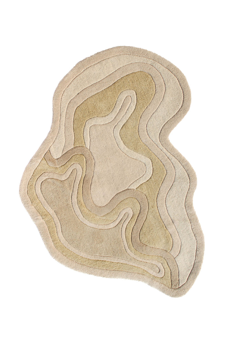 Rolling Tides Hand Tufted Wool Rug in Neutral Cream by Jubi